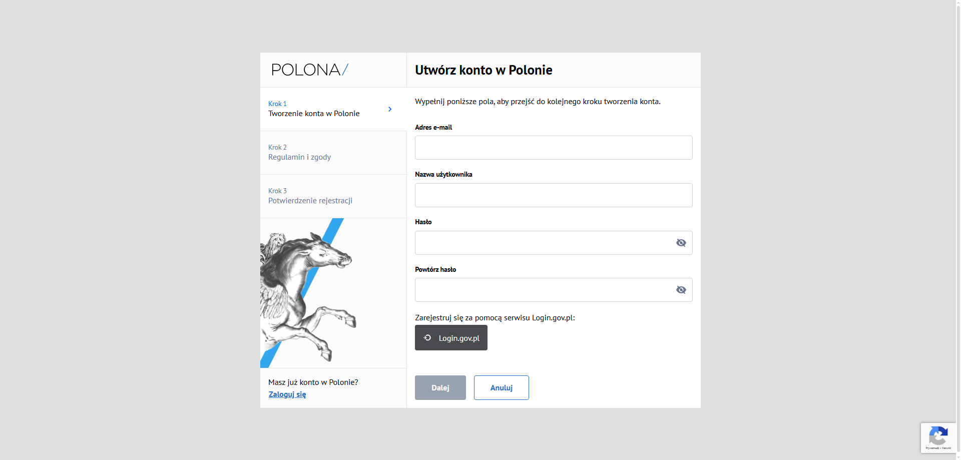 Formularz rejestracji w serwisie e-ISBN