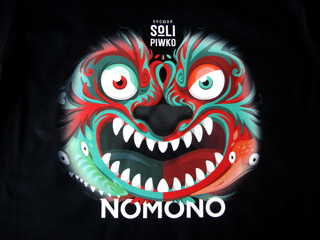 Druk cyfrowy DTG na koszulkach bawełnianych dla Browar Soli Piwko Nomono