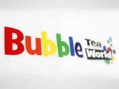 Flex Lateksowy na koszulkach dla Bubble Tea World