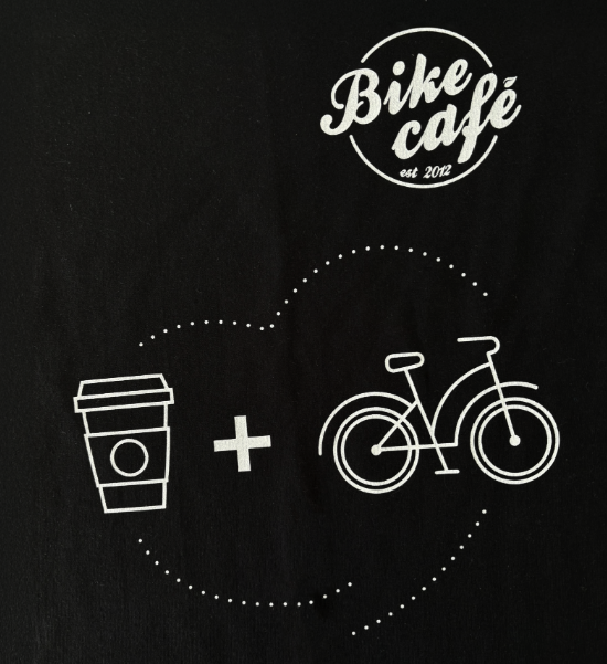 Sitodruk na koszulkach firmowych Bike Cafe Reflect